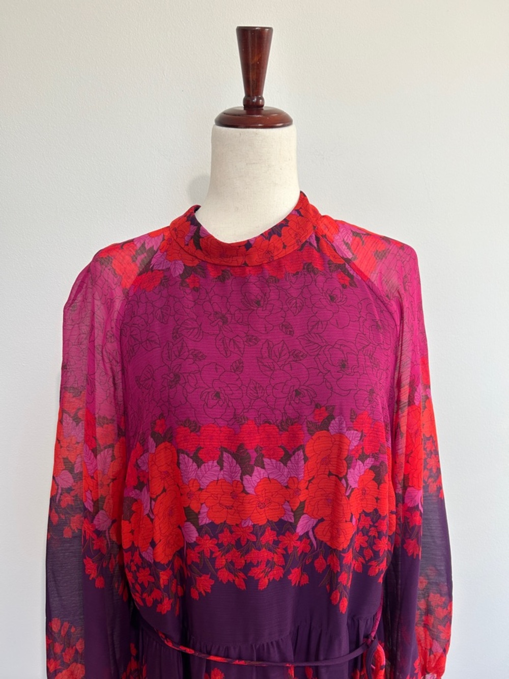 Melonie T Long Sleeve Floral Tiered Boho Maxi Dress Size 20W EUC - Picture 3 of 7